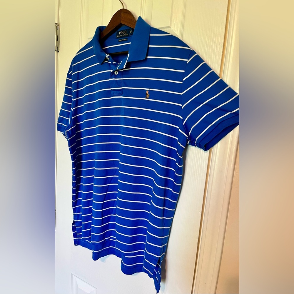 Ralph Lauren Blue and White Striped Polo‎ Shirt - Picture 4 of 6